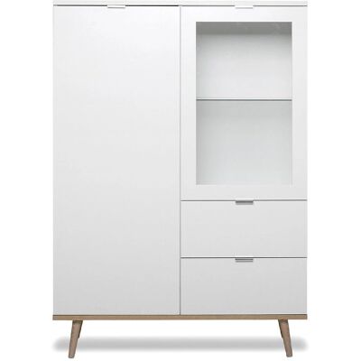 Vetrina GÖTEBORG di Finori - Bianco e Rovere Sonoma 100cm Vetrina GÖTEBORG di Finori - Bianco e Rovere Sonoma 100cm