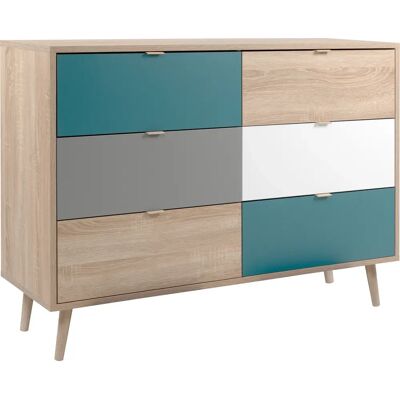 Cuba Mehrfarbige Skandinavische Kommode - 120x87cm Cuba Mehrfarbige Skandinavische Kommode - 120x87cm