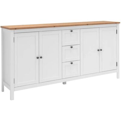 Credenza Elegante Bianca Argonauta con 4 Ante e 3 Cassetti - Madia Credenza Elegante Bianca Argonauta con 4 Ante e 3 Cassetti - Madia