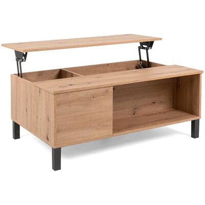 Table basse moderne avec plateau relevable - Finition bois - Publicité Table basse moderne avec plateau relevable - Finition bois - Publicité