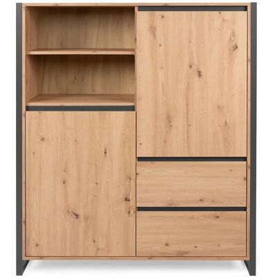 Highboard Denver Rovere Artigianale e Antracite - Stile Industriale Highboard Denver Rovere Artigianale e Antracite - Stile Industriale