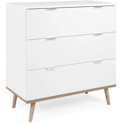 Comò Göteborg Finori Bianco e Rovere di Sonoma - Stile Scandinavo Comò Göteborg Finori Bianco e Rovere di Sonoma - Stile Scandinavo