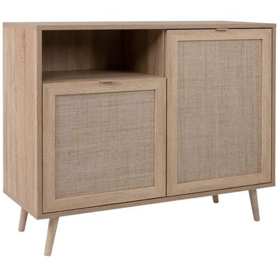 Buffet Finori Sonoma Chêne et Imprimé de Canne - Style Ethnique - Publicité Buffet Finori Sonoma Chêne et Imprimé de Canne - Style Ethnique - Publicité