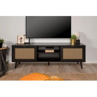 Calicosy Vienna56A Mobile TV nero con 2 porte e scomparto aperto Calicosy Vienna56A Mobile TV nero con 2 porte e scomparto aperto