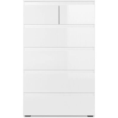 Calicosy Weiß Kommode - 6 Schubladen - 80x40x132cm - Schlafzimmer Aufbewahrung Calicosy Weiß Kommode - 6 Schubladen - 80x40x132cm - Schlafzimmer Aufbewahrung