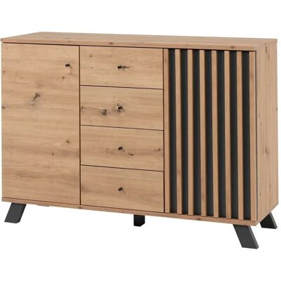Credenza Finori Medan - Rovere artigianale e antracite - 120cm Credenza Finori Medan - Rovere artigianale e antracite - 120cm
