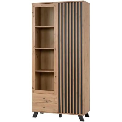 Vitrina moderna Finori GE1928-04 con lamelle - Antracite - 92x40x199 cm Vitrina moderna Finori GE1928-04 con lamelle - Antracite - 92x40x199 cm