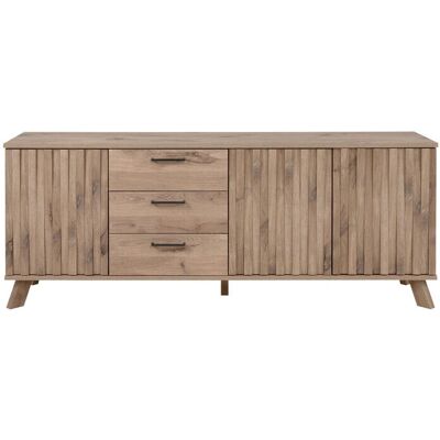 CALICOSY Opole Light Wood Sideboard - 3-türig mit 3 Schubladen CALICOSY Opole Light Wood Sideboard - 3-türig mit 3 Schubladen
