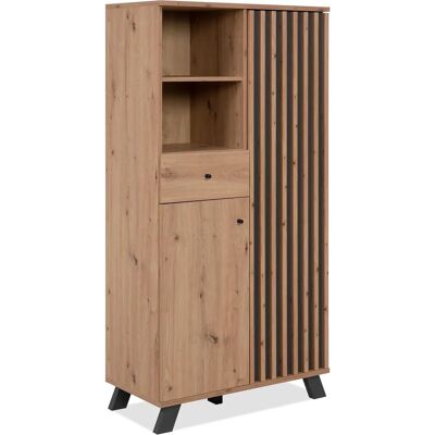Finori Buffet Haut 2 Portes - Chêne et Anthracite, 80x156 cm - Publicité Finori Buffet Haut 2 Portes - Chêne et Anthracite, 80x156 cm - Publicité