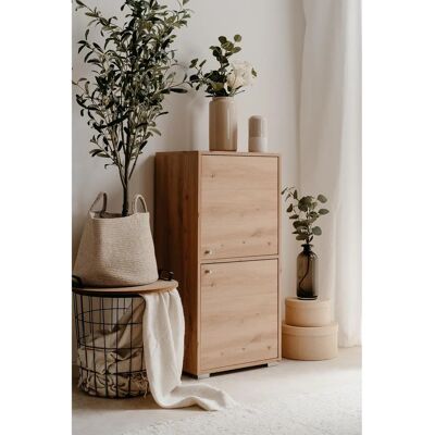 Calicosy Fyn Eichen-Speicher-Schrank - 3 Regale, 2 Türen, Kompakt Calicosy Fyn Eichen-Speicher-Schrank - 3 Regale, 2 Türen, Kompakt
