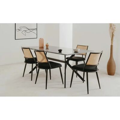 Chaise de salle à manger noire Davide - Chaise - Publicité Chaise de salle à manger noire Davide - Chaise - Publicité