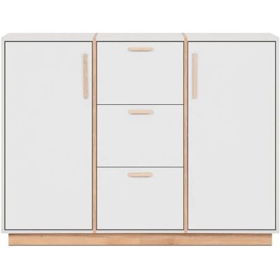 Calicosy L125 cm Weiß und Holz Buffet - 2 Türen 3 Schubladen Calicosy L125 cm Weiß und Holz Buffet - 2 Türen 3 Schubladen
