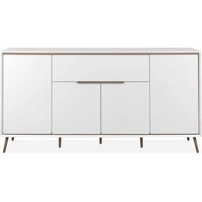 Calicosy Buffet Blanc avec 4 Portes et 1 Tiroir - Sideboard - Publicité Calicosy Buffet Blanc avec 4 Portes et 1 Tiroir - Sideboard - Publicité