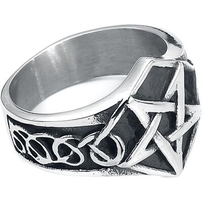etNox hard and heavy Pentagram Ring - Unisex - Silber etNox hard and heavy Pentagram Ring - Unisex - Silber