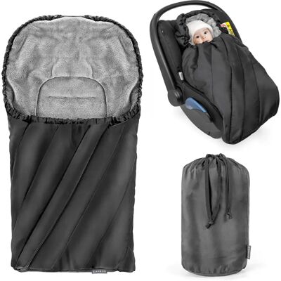 Zamboo Sac de Hiver Deluxe pour Sièges Auto Bébé - Noir Gris - Publicité Zamboo Sac de Hiver Deluxe pour Sièges Auto Bébé - Noir Gris - Publicité