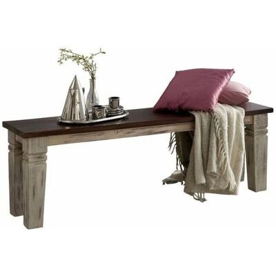 Massivmoebel24.de Bank Mango / Akazie 120x35x45 weiß gewachst CASTLE-ANTIK - Bank Massivmoebel24.de Bank Mango / Akazie 120x35x45 weiß gewachst CASTLE-ANTIK - Bank