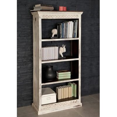 Massivmoebel24 Mango-Akazie Holzregal - 85x40x175 - Weiß - Regal Massivmoebel24 Mango-Akazie Holzregal - 85x40x175 - Weiß - Regal