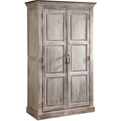 MASSIVMOEBEL24.DE Castle-antik 221 Armadio in acacia mango - cerato 105x50x180 - weiß MASSIVMOEBEL24.DE Castle-antik 221 Armadio in acacia mango - cerato 105x50x180 - weiß