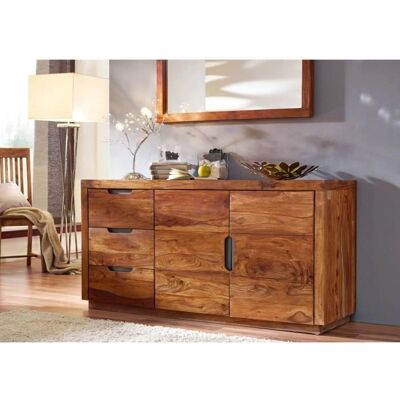 Massivmoebel24 Duke Sheesham Palisander Sideboard - Dunkel Walnut - Sideboard Massivmoebel24 Duke Sheesham Palisander Sideboard - Dunkel Walnut - Sideboard
