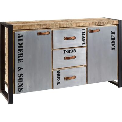 Massivmoebel24 Credenza en Bois de Mangue - Style Industriel - Publicité Massivmoebel24 Credenza en Bois de Mangue - Style Industriel - Publicité