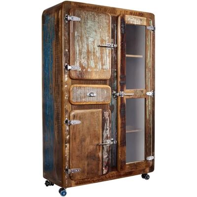 Massivmoebel24 - Vetrina in legno riciclato - Multicolore - Freezy Massivmoebel24 - Vetrina in legno riciclato - Multicolore - Freezy