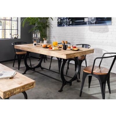 Massivmoebel24 Table à manger moderne en bois recyclé - Style industriel - Publicité Massivmoebel24 Table à manger moderne en bois recyclé - Style industriel - Publicité