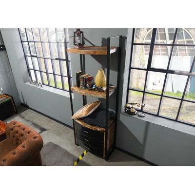 Massivmoebel24 - industri-Regal aus recyceltem Holz 70x40x200 - multicolore Massivmoebel24 - industri-Regal aus recyceltem Holz 70x40x200 - multicolore