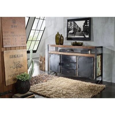 Massivmoebel24 - Credenza in Legno Riciclato - Stile Industriale - 150x43x90 Massivmoebel24 - Credenza in Legno Riciclato - Stile Industriale - 150x43x90