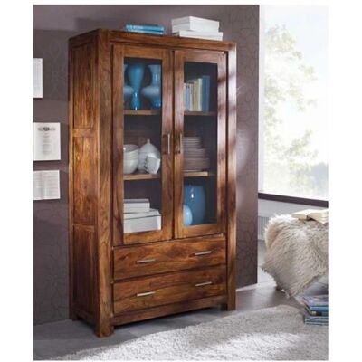 Massivmoebel24 Vetrina Sheesham Palissandro - 100x45x180 - Marrone Massivmoebel24 Vetrina Sheesham Palissandro - 100x45x180 - Marrone