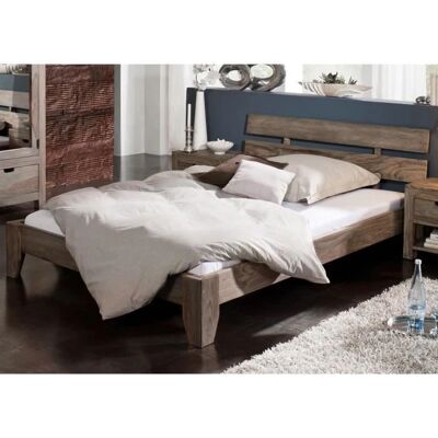 Massivmoebel24 Letto Sheesham 180x200x75 Grigio - Letto Massivmoebel24 Letto Sheesham 180x200x75 Grigio - Letto