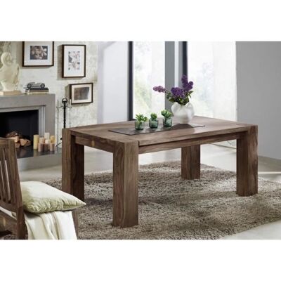 Tavolo da pranzo sheesham grigio - legno massiccio, 200x100x76 - Moderno Tavolo da pranzo sheesham grigio - legno massiccio, 200x100x76 - Moderno