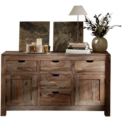 Massivmoebel24.de Sheesham Sideboard - 140x42x80 - Grau - NATURE GREY Massivmoebel24.de Sheesham Sideboard - 140x42x80 - Grau - NATURE GREY