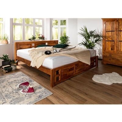 Letto coloniale in acacia miele Massivmoebel24.de - Oxford #0254 Letto coloniale in acacia miele Massivmoebel24.de - Oxford #0254