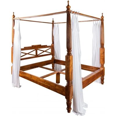 Letto con baldacchino in acacia massiccia - Stile Oxford Letto con baldacchino in acacia massiccia - Stile Oxford
