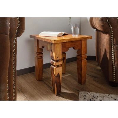 Massivmoebel24 - Akazienholz Hocker 42x42x45 Honig Lackiert - Kolonialstil Massivmoebel24 - Akazienholz Hocker 42x42x45 Honig Lackiert - Kolonialstil