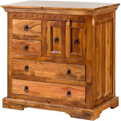 Massivmoebel24 Oxford 0446 Credenza - Bois d'Acacia, Miel - Style Colonial - Publicité Massivmoebel24 Oxford 0446 Credenza - Bois d'Acacia, Miel - Style Colonial - Publicité