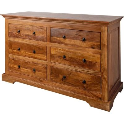 Massivmoebel24 - Commode en acacia coloniale 0447 - Finition miel - Publicité Massivmoebel24 - Commode en acacia coloniale 0447 - Finition miel - Publicité