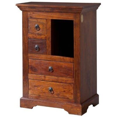 Massivmoebel24.de Comò in acacia 55x40x80 color nocciola verniciato - Comò Massivmoebel24.de Comò in acacia 55x40x80 color nocciola verniciato - Comò