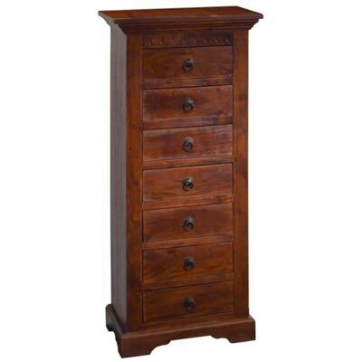 Massivmoebel24 Oxford 523 Commode Coloniale en Acacia - 7 Tiroirs - Publicité Massivmoebel24 Oxford 523 Commode Coloniale en Acacia - 7 Tiroirs - Publicité