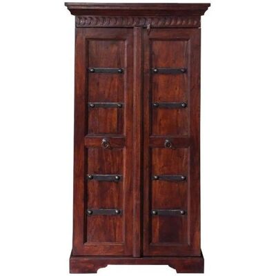 Armoire Coloniale en Chêne Massif - 70x36x133 - Marron Foncé - Publicité Armoire Coloniale en Chêne Massif - 70x36x133 - Marron Foncé - Publicité