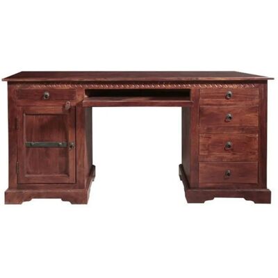 MASSIVMOEBEL24.DE Akazie Holz Kolonialstil Schreibtisch - 158x54x76 - Dunkelbraun MASSIVMOEBEL24.DE Akazie Holz Kolonialstil Schreibtisch - 158x54x76 - Dunkelbraun