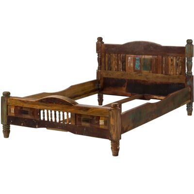 Massivmoebel24.de Bett Altholz 120x200x100 Mehrfarbig - Bett Massivmoebel24.de Bett Altholz 120x200x100 Mehrfarbig - Bett