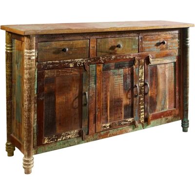 Massivmoebel24.de Buffet en bois 140x42x88 Multicolore - Sideboard - Publicité Massivmoebel24.de Buffet en bois 140x42x88 Multicolore - Sideboard - Publicité