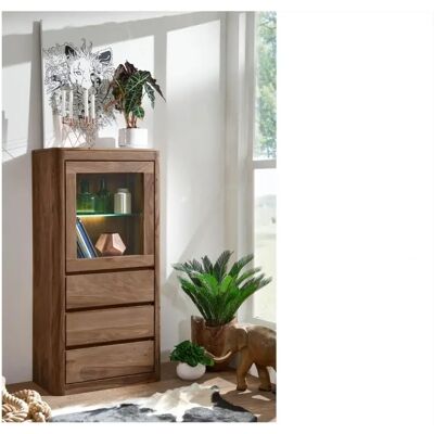 Massivmoebel24.de Vitrine Sheesham 70x40x145 smoked cherry gebeizt TORONTO - Vitrine Massivmoebel24.de Vitrine Sheesham 70x40x145 smoked cherry gebeizt TORONTO - Vitrine