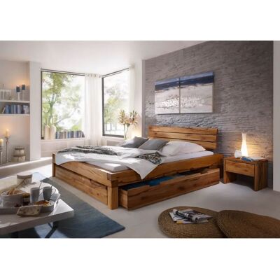 Massivmoebel24 KRAKAU Rustik Eiche Balkenbett - Bett Typ Massivmoebel24 KRAKAU Rustik Eiche Balkenbett - Bett Typ