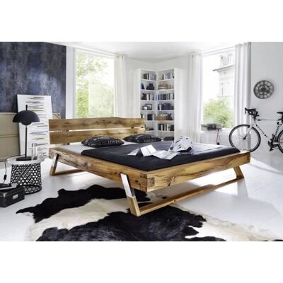 Massivmoebel24 - Wildeiche Hochbett - Luftige Holz-Design Massivmoebel24 - Wildeiche Hochbett - Luftige Holz-Design