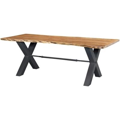 Table à manger en acacia naturelle - Iron Label 126 - Publicité Table à manger en acacia naturelle - Iron Label 126 - Publicité