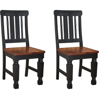Massivmoebel24 Sheesham Stuhl - Schwarz/Braun - 45x45x98 - Kolonialstil Massivmoebel24 Sheesham Stuhl - Schwarz/Braun - 45x45x98 - Kolonialstil