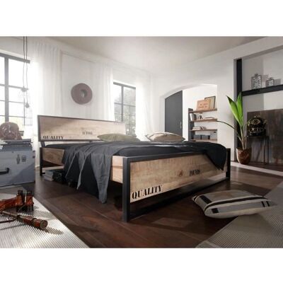 Massivmoebel24 - Factory 139 Letto in legno di mango e ferro - 140x200 - Naturale Massivmoebel24 - Factory 139 Letto in legno di mango e ferro - 140x200 - Naturale