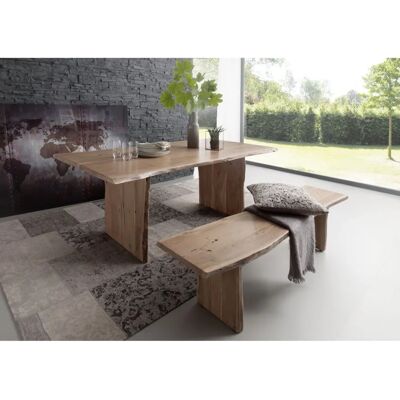 Massivmoebel24 - Table à manger en acacia 160x100x76 - Naturel - Publicité Massivmoebel24 - Table à manger en acacia 160x100x76 - Naturel - Publicité
